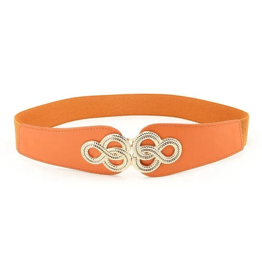 Light Brown Ladies Stylish Stretch Faux Leather Belt - 27 Inches